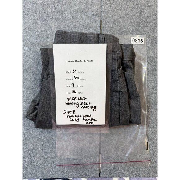 Lee Flex Motion Trousers Pants Womens 8 Gray Cotton Pockets Mid Rise Wide Leg - Picture 5 of 5